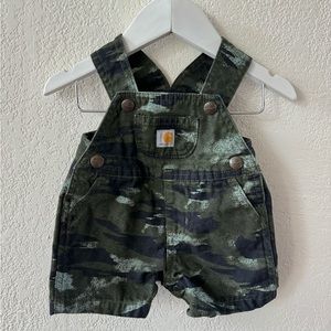 Carhartt Baby 3 Months Camo Print  Short Overalls Green 3M